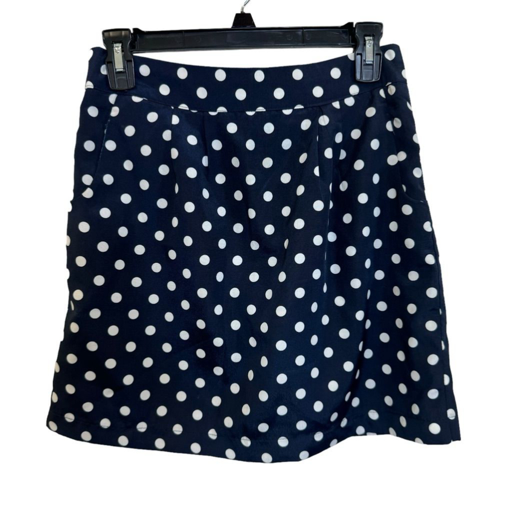 Women's Crisp Cross Blue Polka Dot Skirt Size M